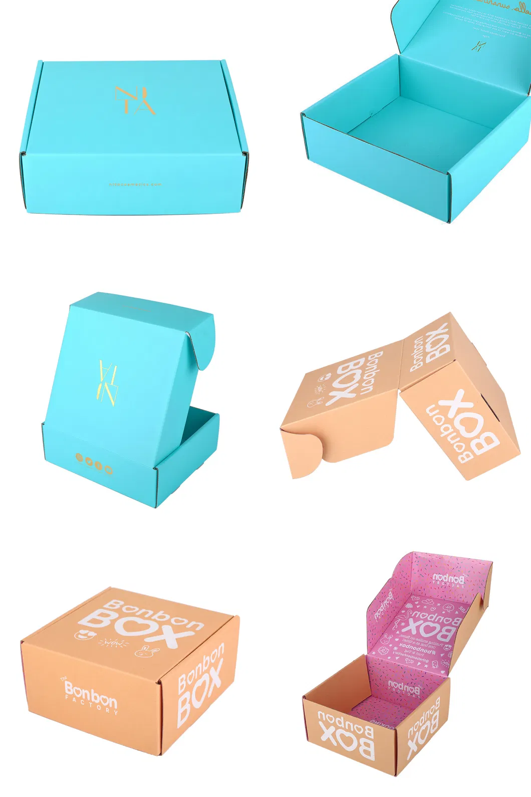 Wholesale Custom Logo Printed Brown Blue Small Large Shipping Logistics Packaging Box Jewelry Gift Cardboard Paper Boxes