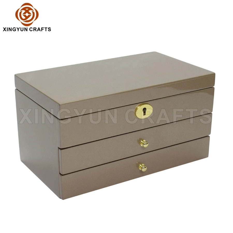 2023 New Personalized Wooden Jewelry Packaging Box Black Leather Travel Jewelry Collection Box Multi Jewelry Storage Case