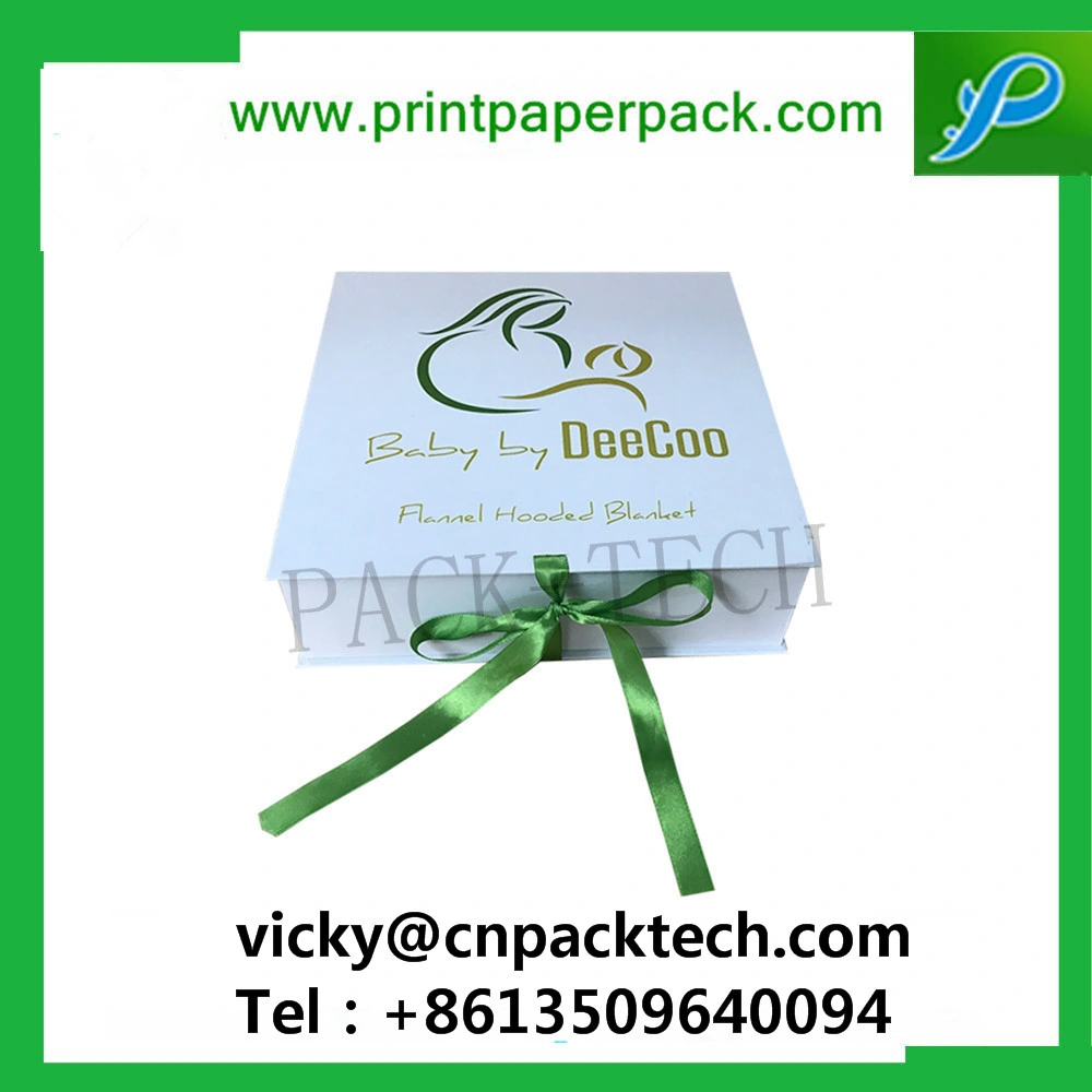 Customized Ribbon Hinged Closure Easy Stock Cardboard Cosmetic Paper Box Suit Foldable Book Style Gift Packaging Box