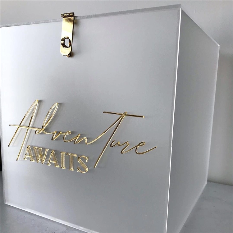 White Acrylics Box Acrylic Wedding Storage Box Personalized Name Wedding Card Box Event Decoration