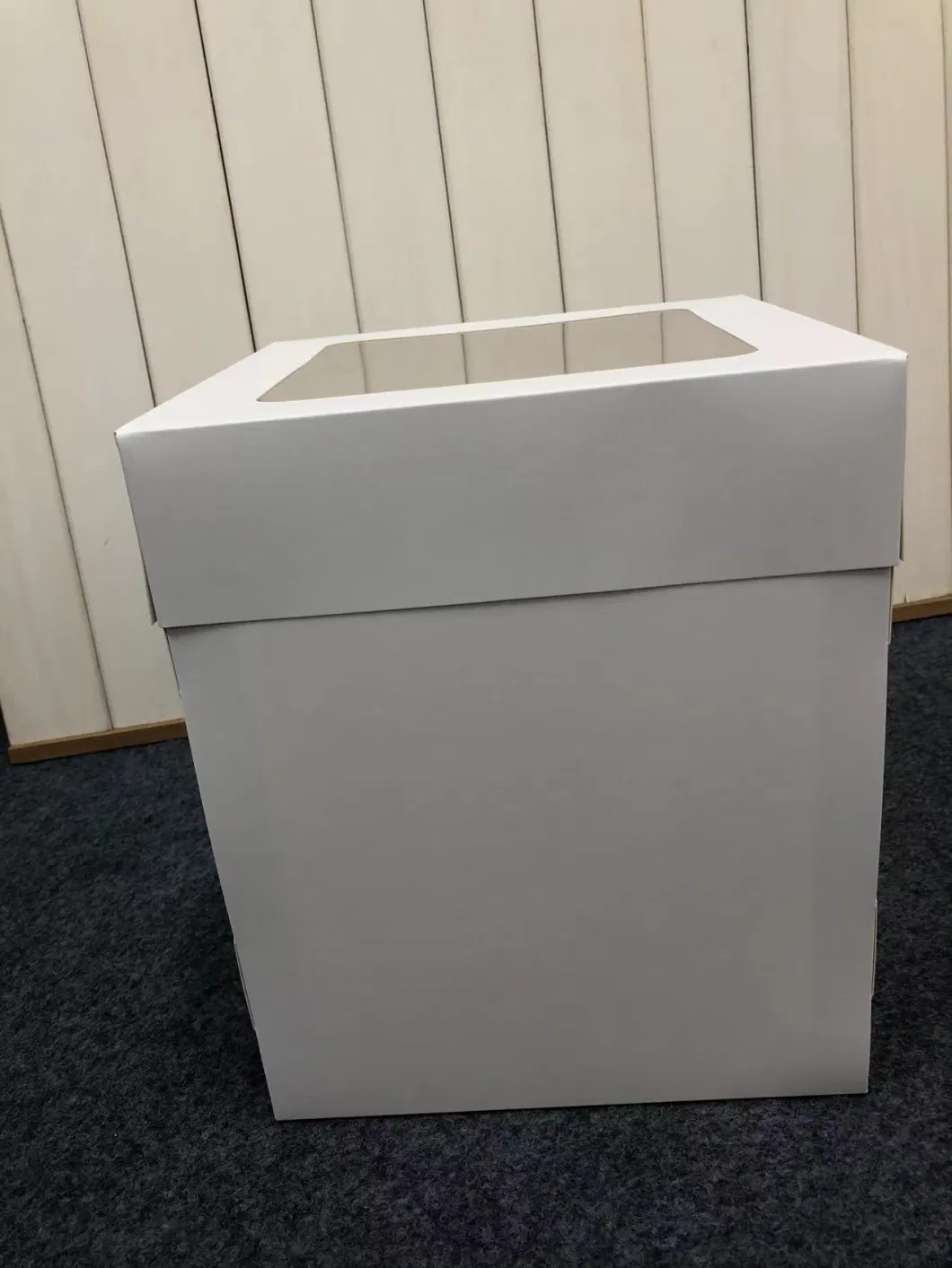 White Wedding Cardboard Cake Boxes 8X8X12 Inch Cake Boxes in Bulk Large Tall Package Box with Clear Window