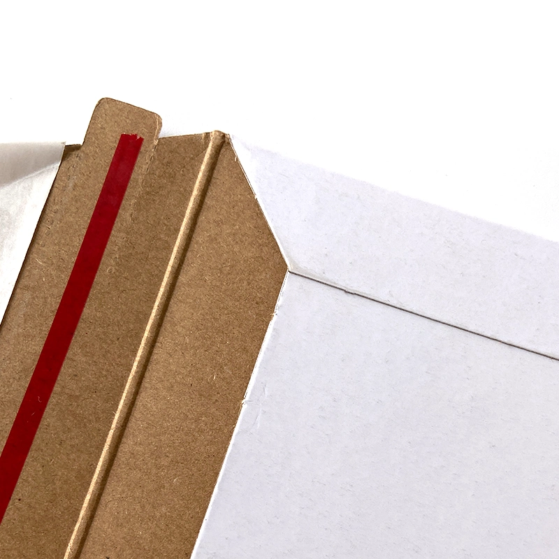 Kraft Paper Rigid Cardboard Mailer Envelope with Self-Sealing Peel off Strip for Gift Wrap