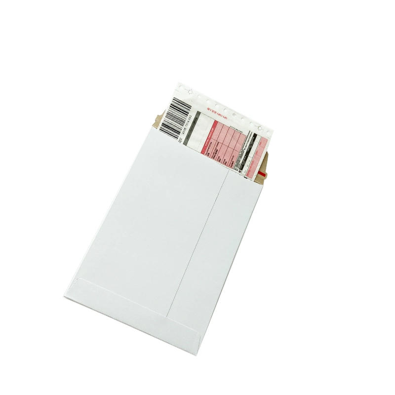 White Rigid Cardboard Mailers Stay Flat Envelopes for Courier Package