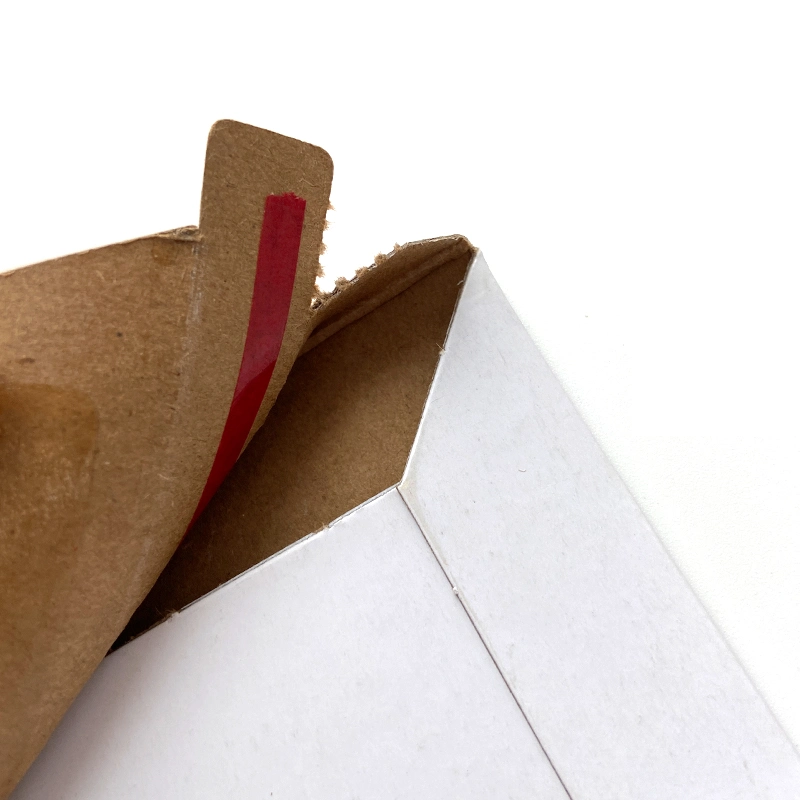 Kraft Paper Rigid Cardboard Mailer Envelope with Self-Sealing Peel off Strip for Gift Wrap
