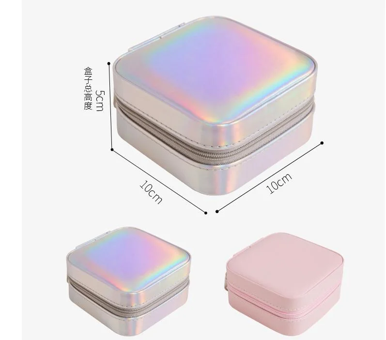 Wholesale Leather Jewelry Box Luxury Earring Bracelet Necklace Ring Box with Mirror