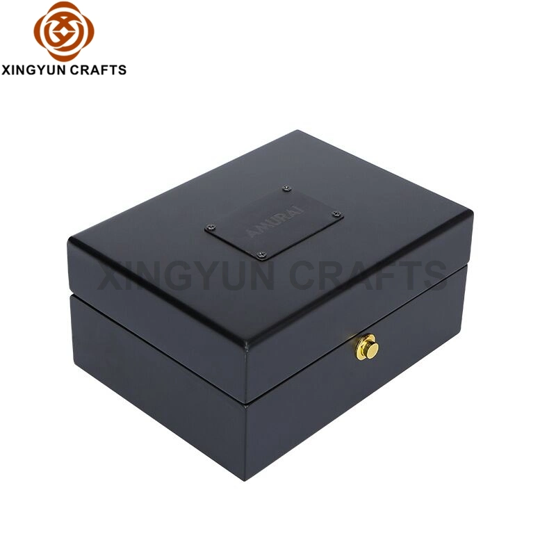Personalized High Quality Luxury Wooden Jewelry Set Box Black Matte Wood Gift Package Box