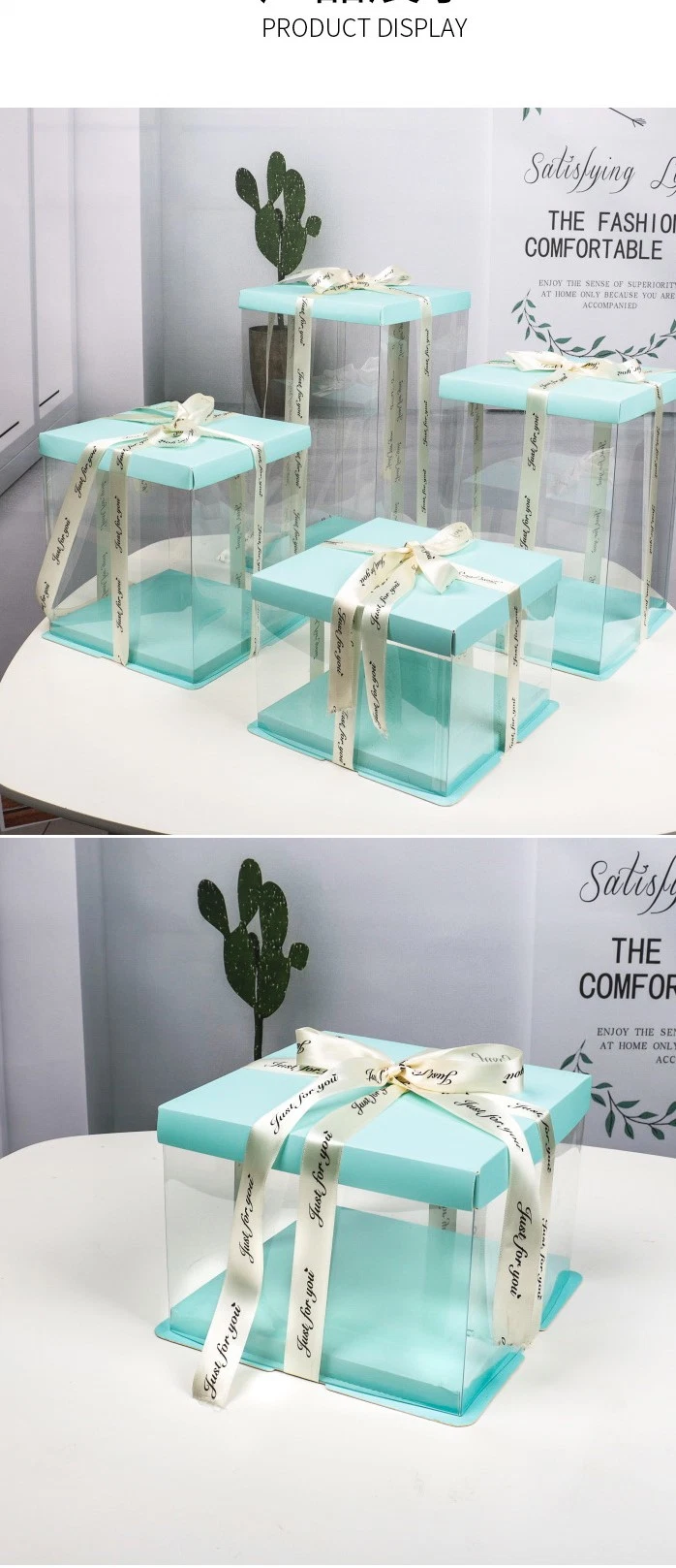 Customizable Cake Boxes Cake Box Plastic Mini Cake Boxes Bulk Pet PVC Transparent Boxes