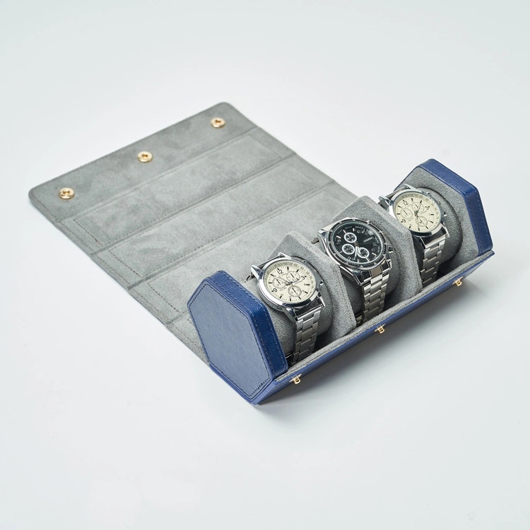 Personalized High-End Custom Hexagonal 3 Slots Leather Watch Packaging Storage Box