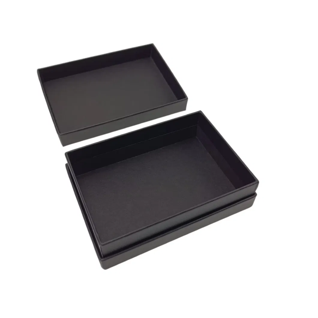 High Quality Small Lid and Base Gift Box Black Packaging Paper Top and Bottom Paperboard Box with Custom Logo