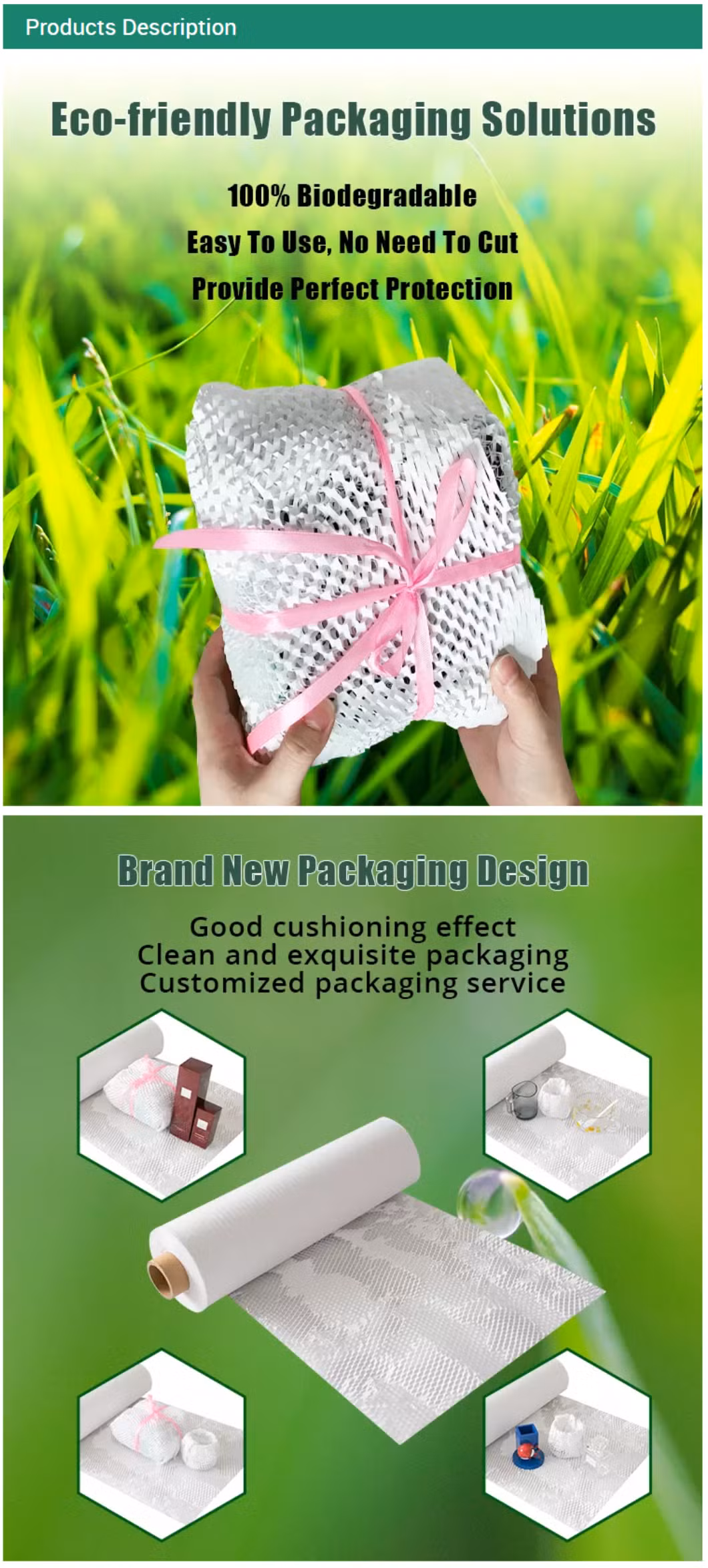 Worry-Free Brown Black White Kraft Wrapping Paper Cushion Packaging Roll Buffer Honeycomb Cushioning Wrap Paper Kraft