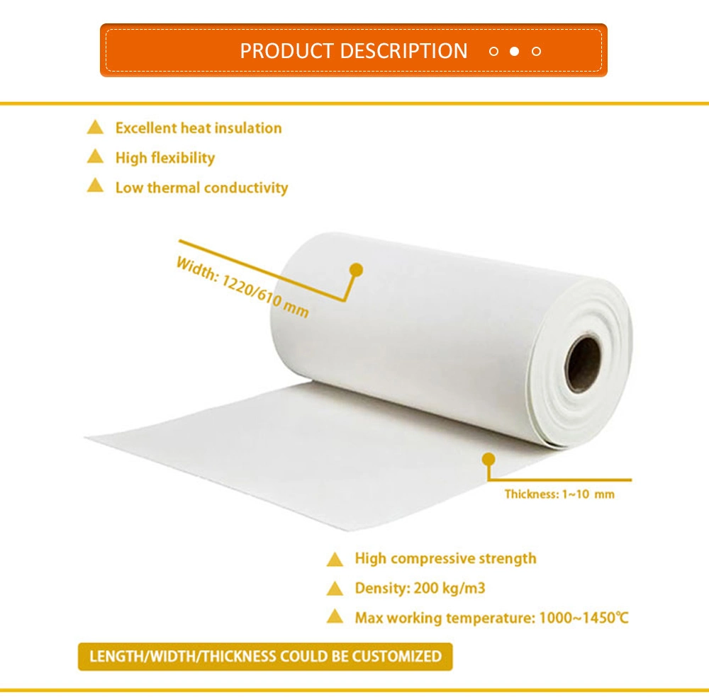 1260 1430 Fireproof Refractory Thermal Insulating Energy Saving Waterproof Insulation Material Gasket Sheet Tape Ceramic Fiber Paper for Sale with Free Sample