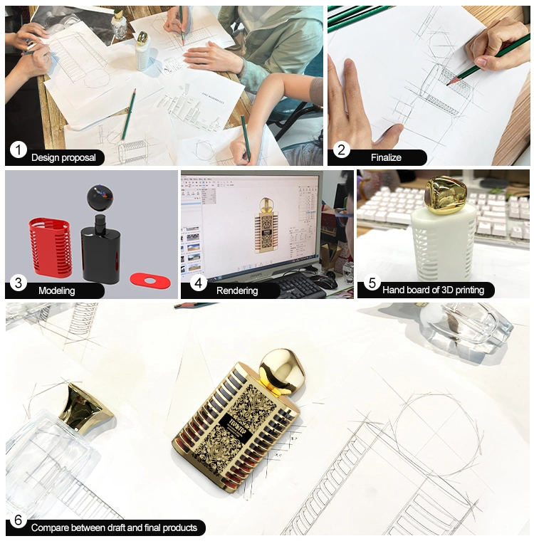 Luxury 50ml 100ml Empty Refill Perfume Cylinder Glass Bottles Round Cardboard Paper Tube Packaging Gift Boxes Wholesale