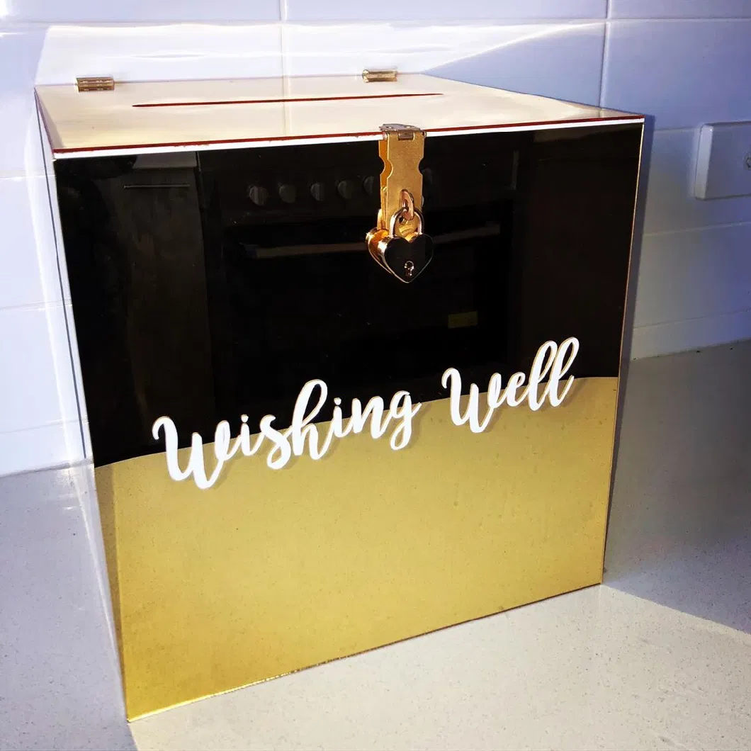 White Acrylics Box Acrylic Wedding Storage Box Personalized Name Wedding Card Box Event Decoration