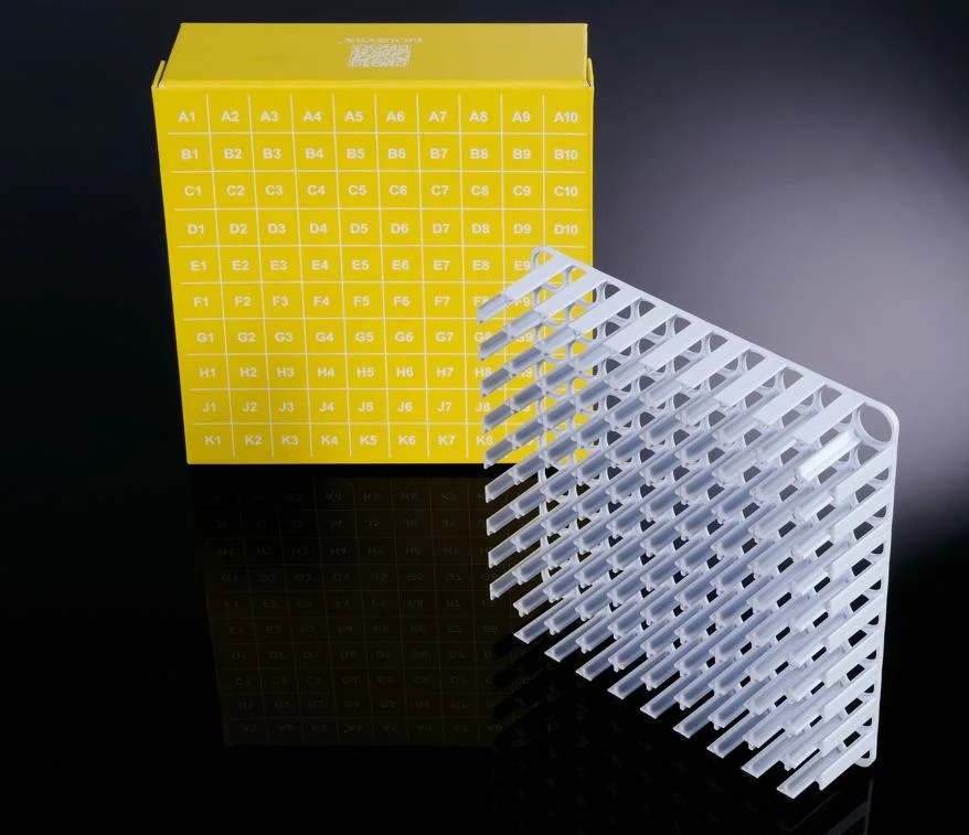 81 100 Well 1 2 3.75 Inch Hinged Lid ID-Color Cardboard Freezer Boxes for Storage