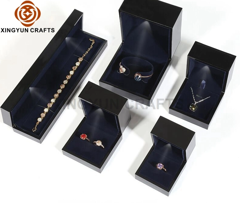 Personalized High Quality Luxury Wooden Jewelry Set Box Black Matte Wood Gift Package Box