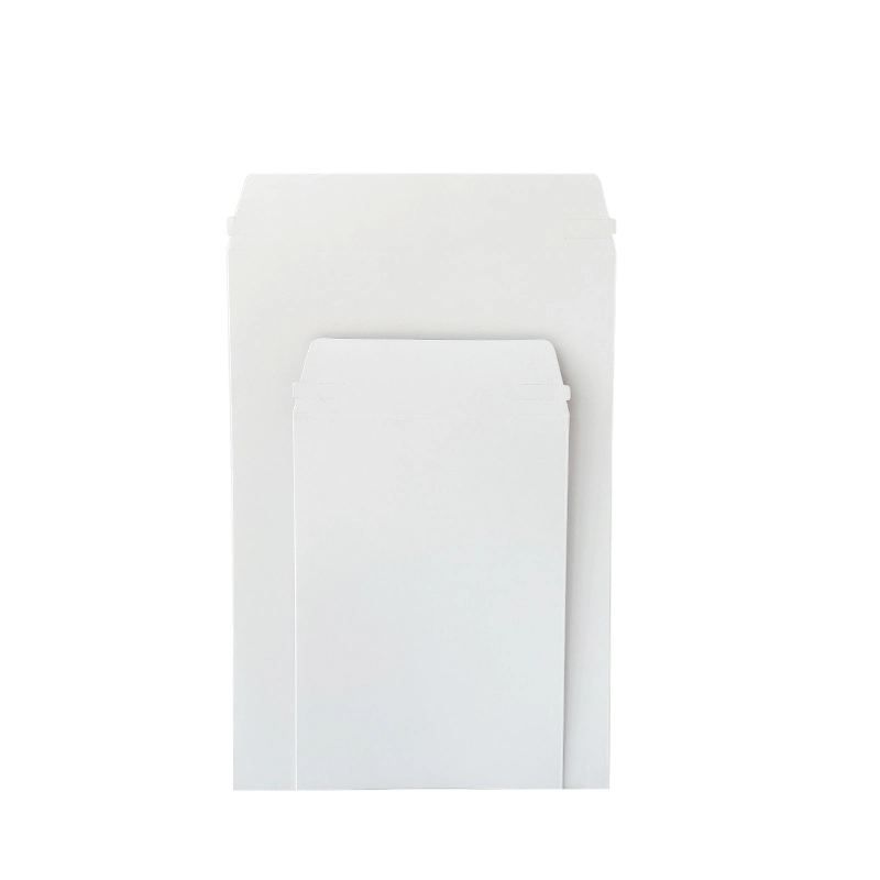 White Rigid Cardboard Mailers Stay Flat Envelopes for Courier Package