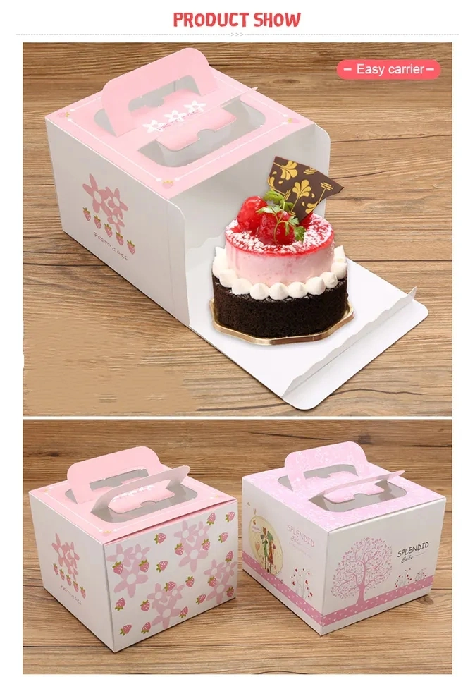 Bulk Food Grade Bakery Cake Box Packaging Folding Kraft Paper Box