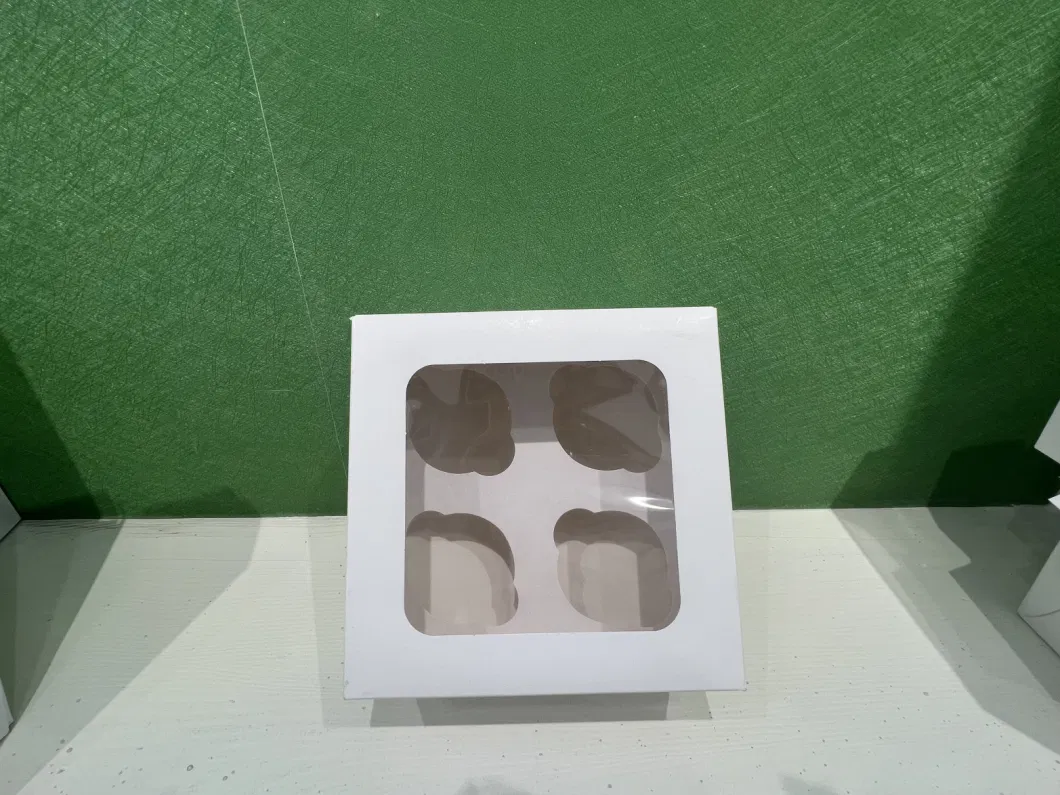 White Baking Box, Window Cake Box for One Cup
