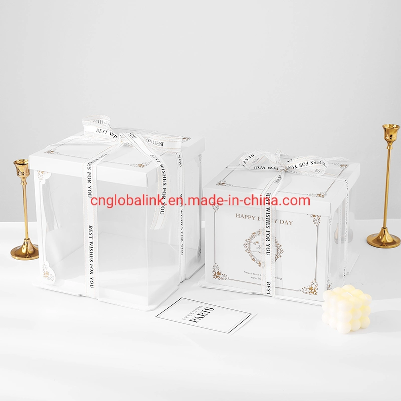 Cake Packaging Birthday Custom Clear Tall Transparent Cakes Boxes in Bulk 6/8/10 Inch