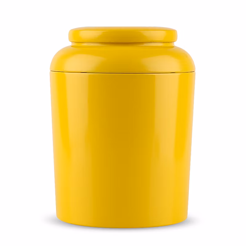 Pure Color Round Tea Tin with Slip Lid Cylindrical Tea Canisters Tea Box 1kg Capacity Big Volume