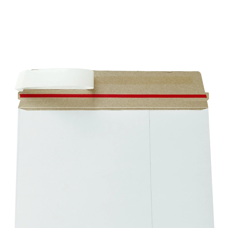 White Rigid Cardboard Mailers Stay Flat Envelopes for Courier Package