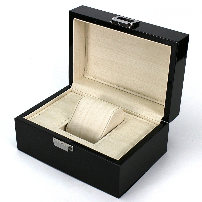 Custom Logo Watch Box Black Lacquered Watch Box Personalized Wooden Watch Box for Sale