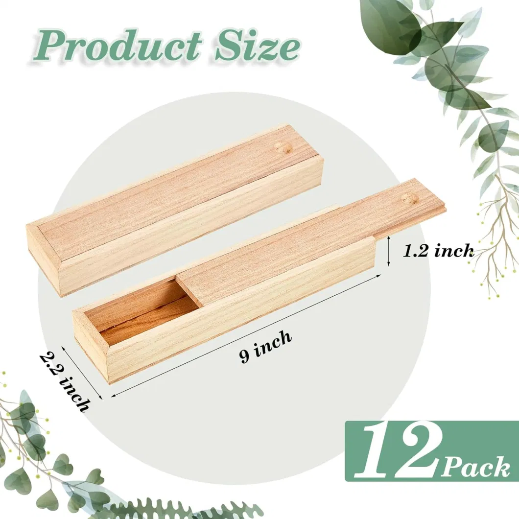 Unfinished Wood Box with Sliding Lid Small Wood Box Gift Jewelry Box