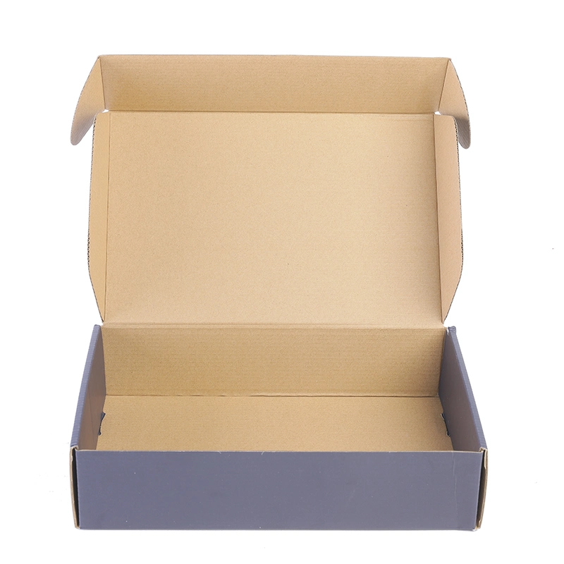 Custom Printed Logo Eco-Friendly Brown Kraft Paper Rectangle E-Flute Corrugated Cardboard Mailer Shipping Box Packaging