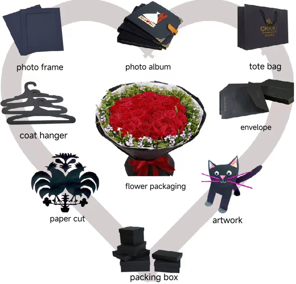 Black Paper for Packaging Logo Tissue Wrapping for Clothes