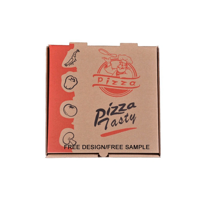 Custom Logo Printed Brown Kraft Paper Pizza Box Food Packaging