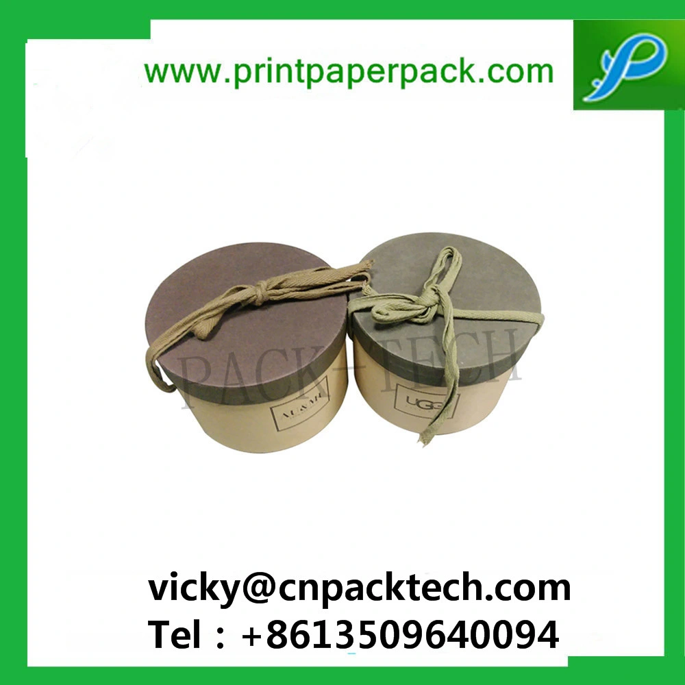 Bespoke Luxury Craft Round Hat Rigid Paper Box, Cardboard Jewelry Gift Packing Box, Tube Packaging Boxes for Tea / Coffee / Red Wine / Flower / Candy Chocolate
