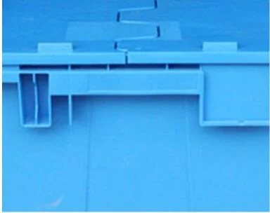 Cheap High Quality Nestable and Stackable Turnover Logistic Hinged Plastic Moving Attched Lid Tote Boxes Plastic Box