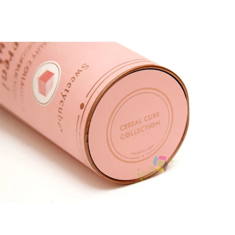 Custom Wholesale Luxury Pink Cylinder Silk Scarf Tube Gift Box