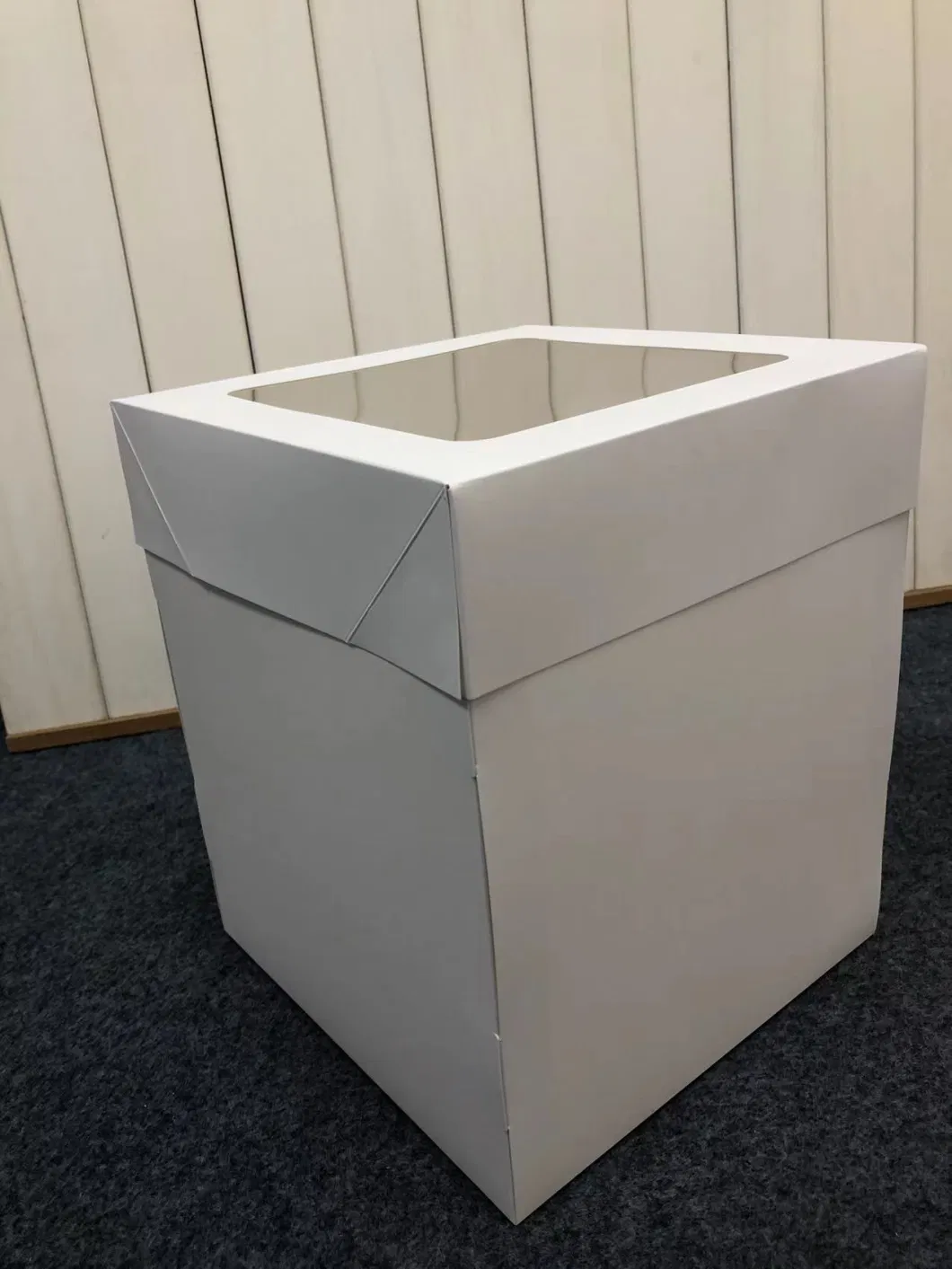 White Wedding Cardboard Cake Boxes 8X8X12 Inch Cake Boxes in Bulk Large Tall Package Box with Clear Window