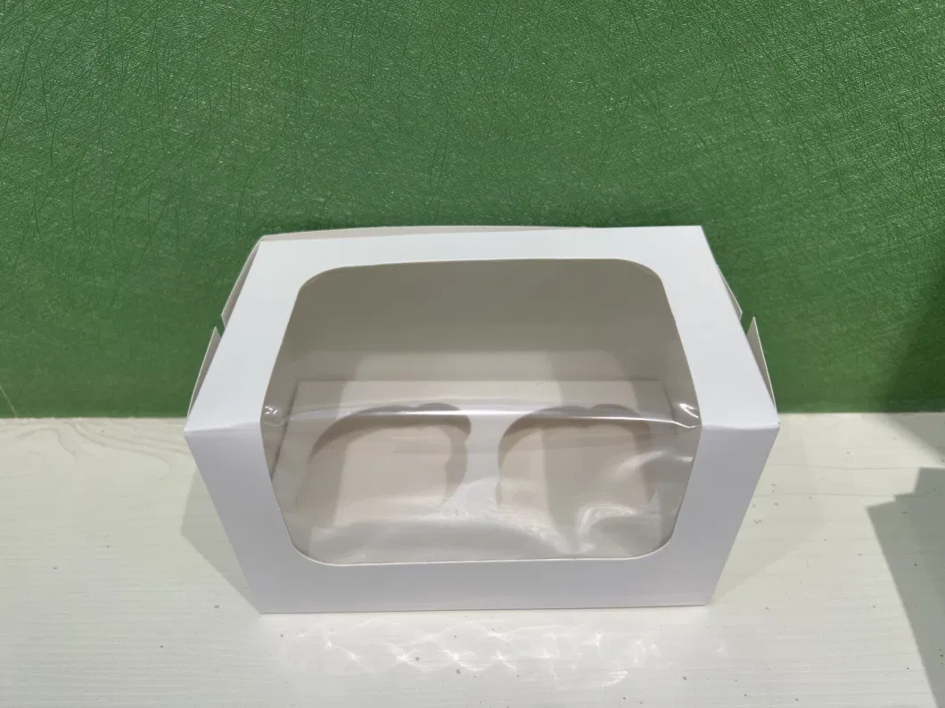 White Baking Box, Window Cake Box for One Cup