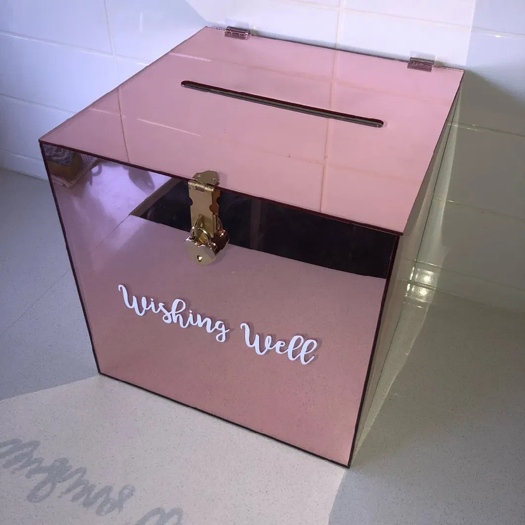 White Acrylics Box Acrylic Wedding Storage Box Personalized Name Wedding Card Box Event Decoration