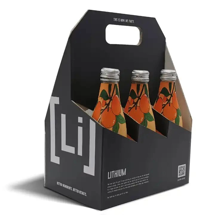 Custom Black Whisky Alcohol Drink Bottle Spirit Gift Wine Packaging Box