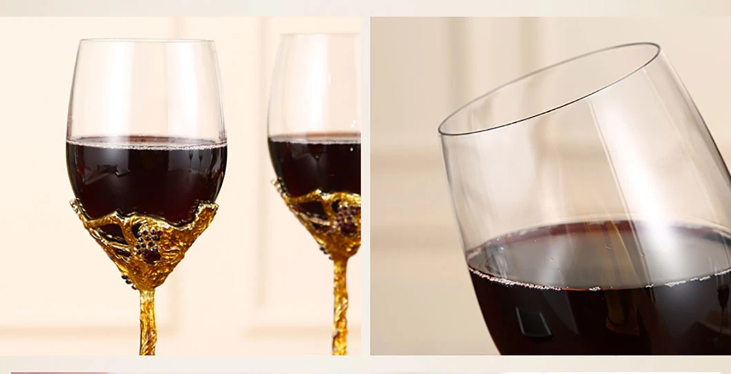 Enamel Crystal Wine Glass Decanter Set Creative Wine Tall Glass Premium Wedding Gift Box