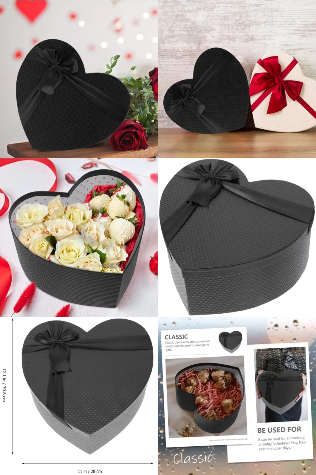 High Quality Romantic Flower Box, Customized Heart-Shaped Gift Box