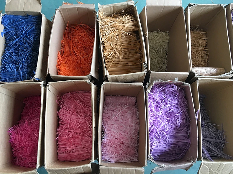 Multi-Colored Shredded Paper Crinkled Basket Raffia Grass for Gift Packaging Decorative Box Filler Filling Paper for Cosmetics