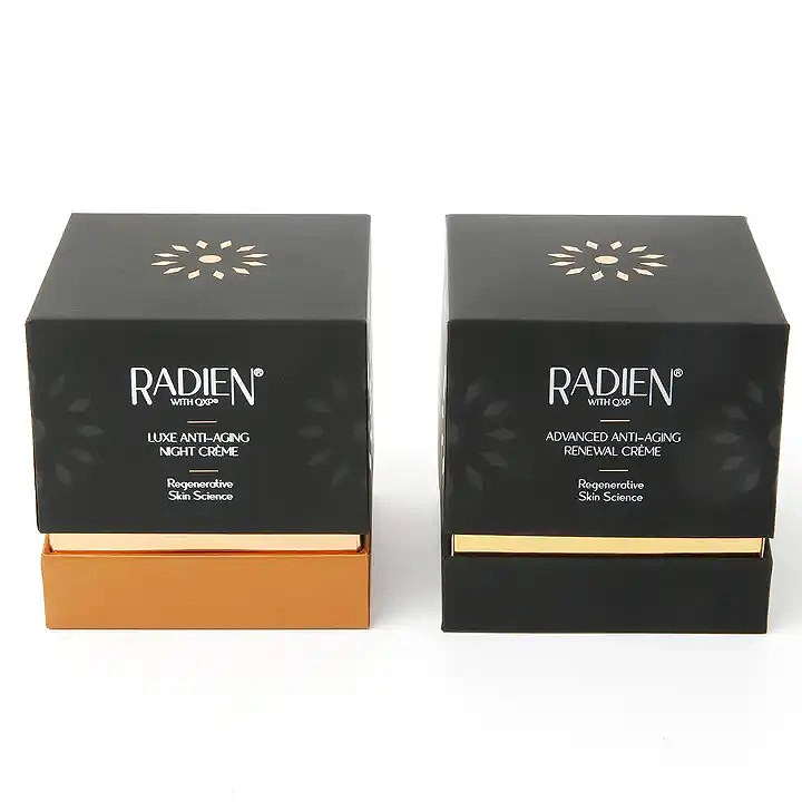 Custom Black with Lid and Foam Insert Cosmetic Magnetic Gift Box