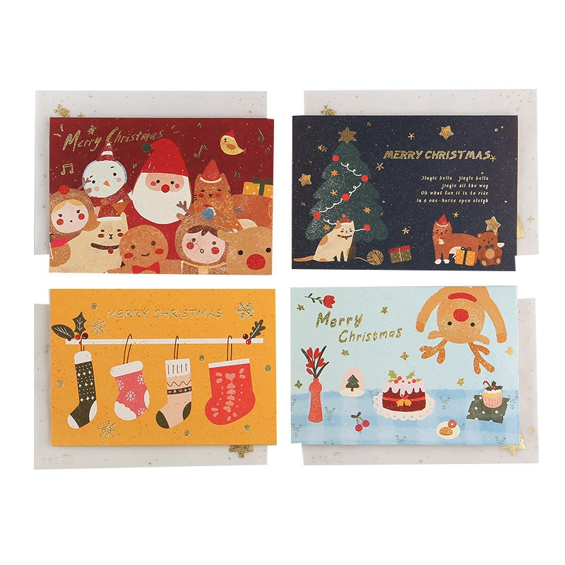 China Custom Handmade Christmas Gifts Greeting Cards Paper High-Quality Cardboard Packaging Envelope for Business Clients