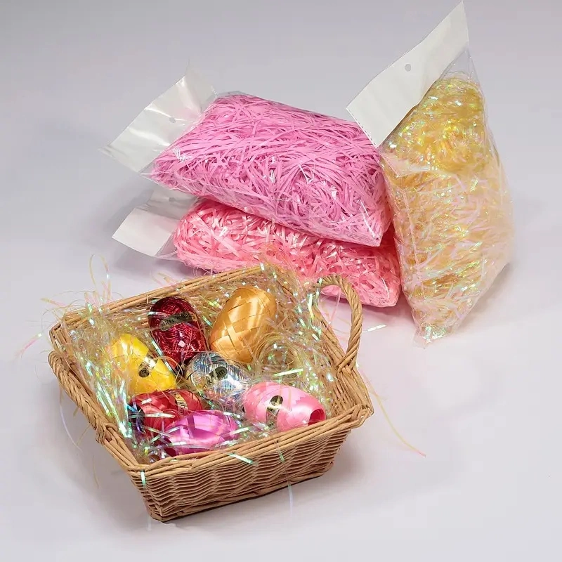 Multi-Colored Shredded Paper Crinkled Basket Raffia Grass for Gift Packaging Decorative Box Filler Filling Paper for Cosmetics