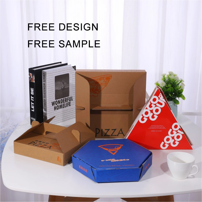 Custom Logo Printed Brown Kraft Paper Pizza Box Food Packaging
