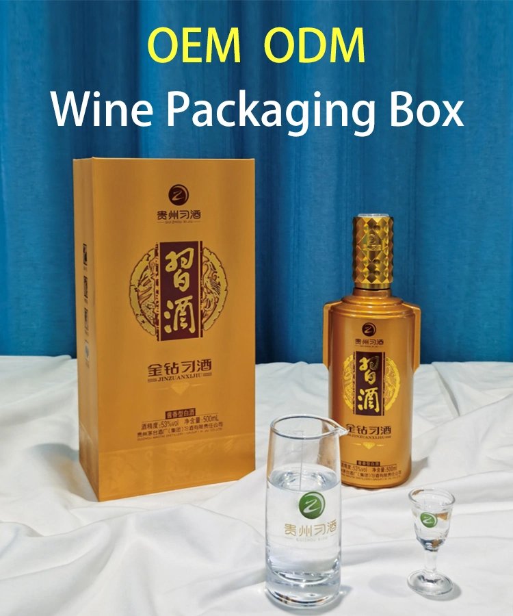 Firstsail Factory Bulk Lid and Base Box Luxury Silk Lined Liquor Whisky Tequlia Gift Wine Box Packaging