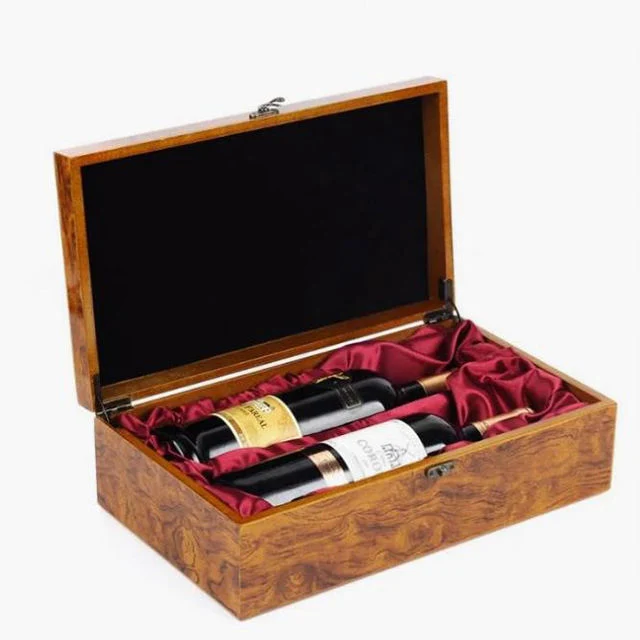 Wood/Wooden Wine Packing/Packaging Box for 2 Bottles