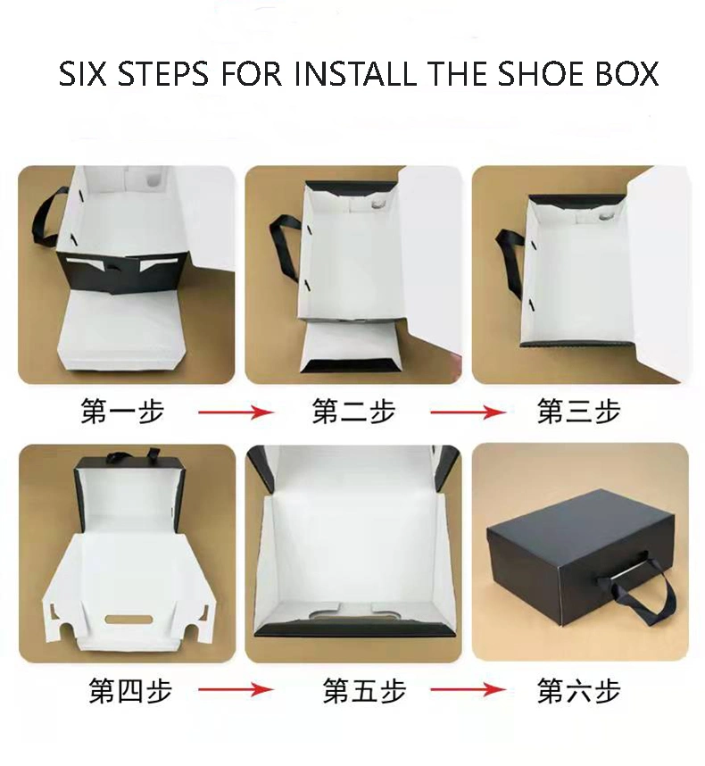 High Quality Wholesale Price Custom Cardboard Luxury Folding Magnet Large Handle Gift Boxes with Magnetic Lid for Shoe and Wig
