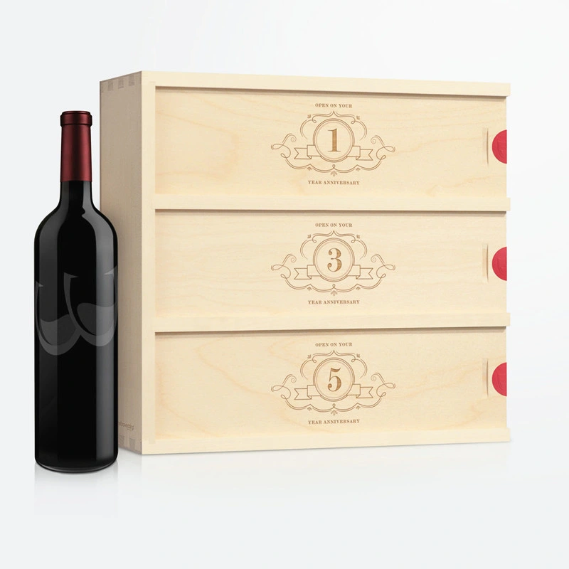 Personalized Wooden Wine Box for Wedding Couples Anniversary Gift Box
