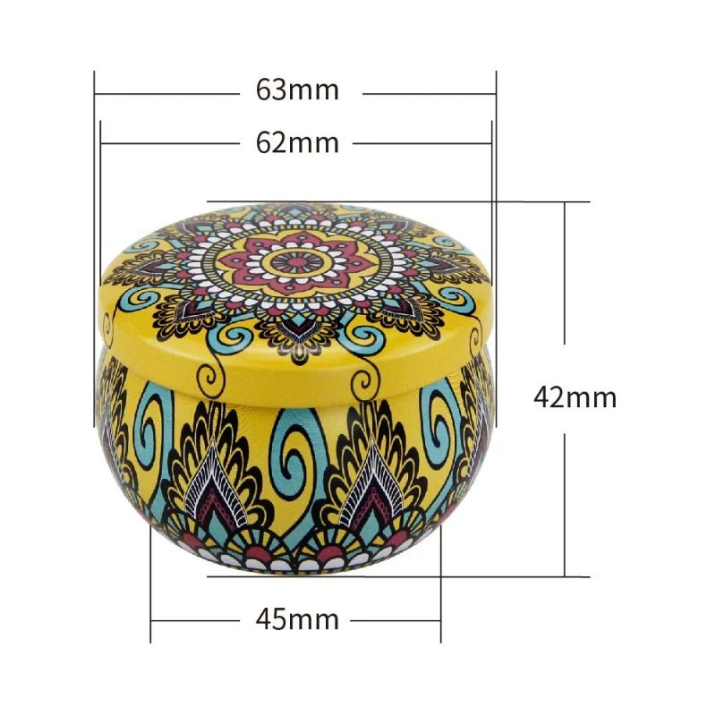Colorful Small Printed Tinplate Aromatherapy Candle Tin Jar Boxes with Lids