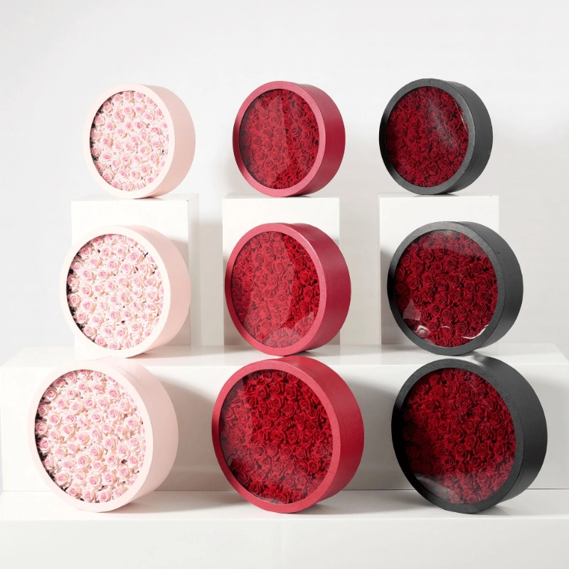Wholesale Cylinder Packing Wedding Holiday Celebration Decorations Cardboard Rose Flower Box